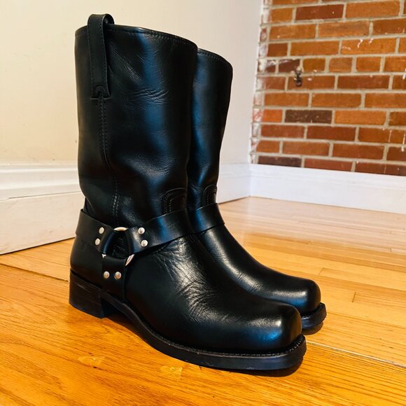 Vintage Frye Men's 87350 Size 13 M Black 14" Harness Boots Made In USA EUC - Picture 8 of 16